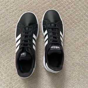Kids black leather Adidas